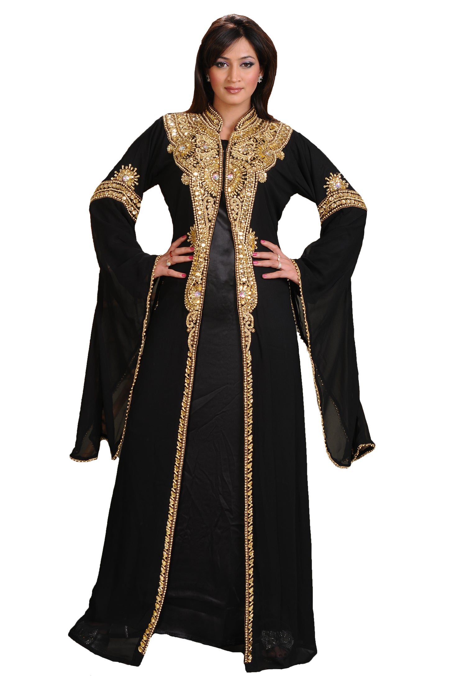 Caftan Dress with Golden Beads Caftan Dress with Golden Beads