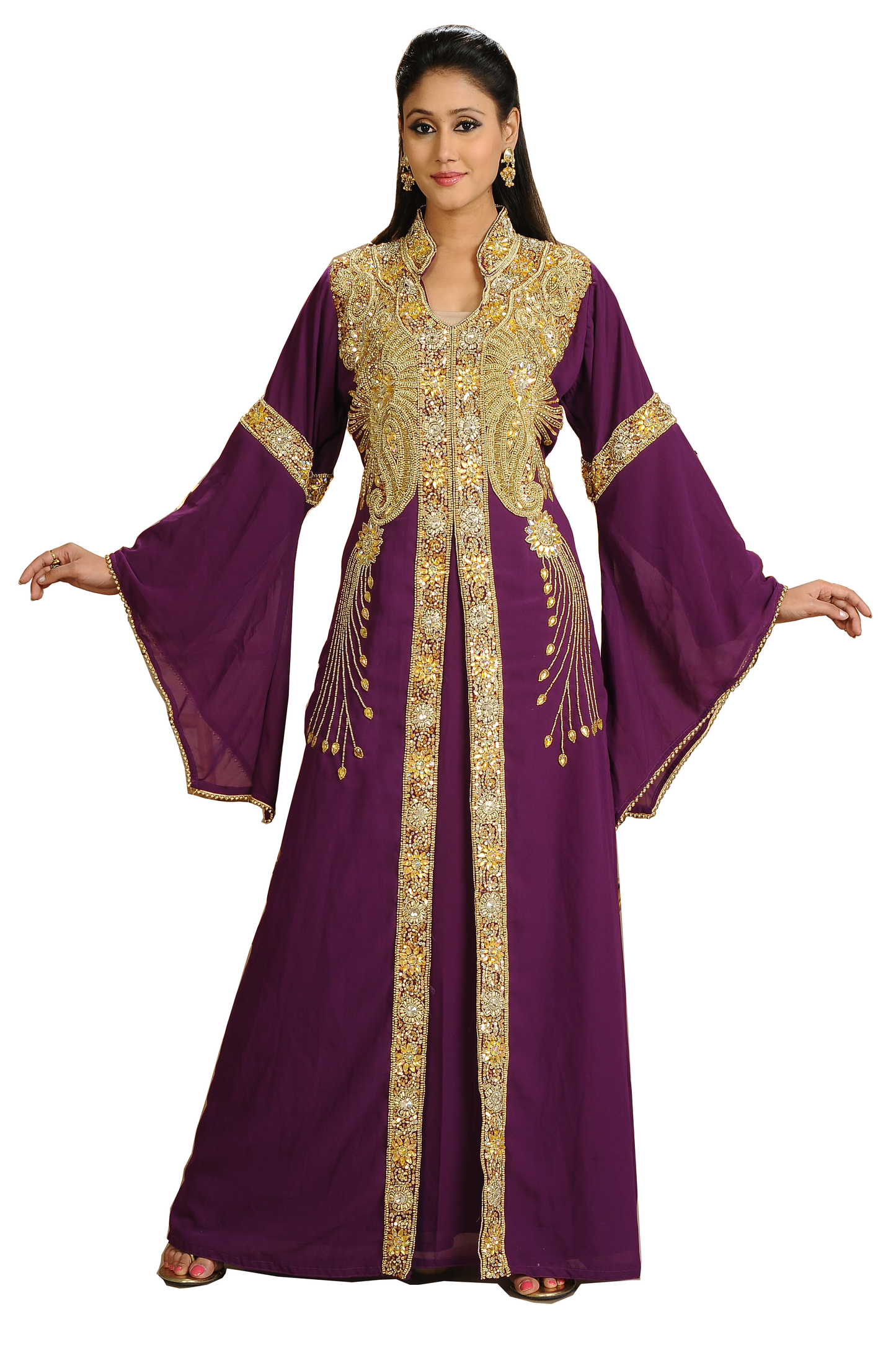 Jellabiya Maxi with Golden Embroidery Maxim Creation Jellabiya Maxi with Golden Embroidery Maxim Creation