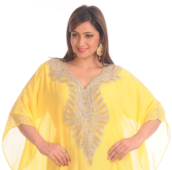 Load image into Gallery viewer, Farasha Boho Yellow Maxi Dress - Maxim Creation
