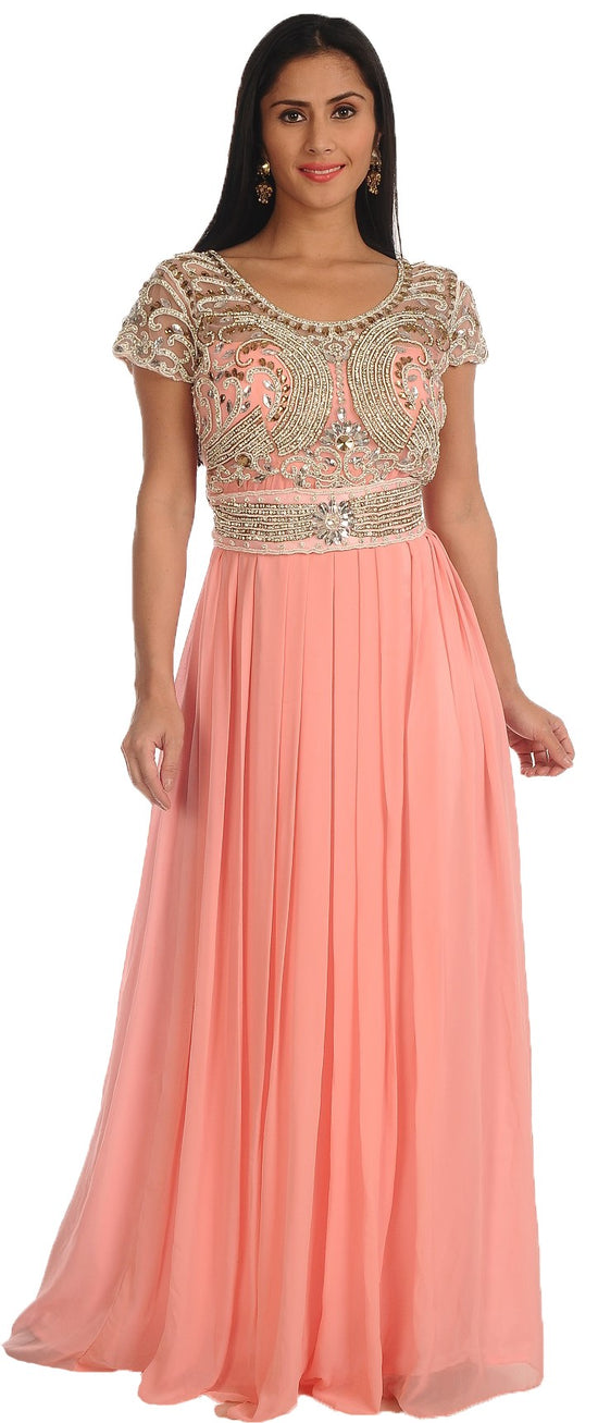 Prom Dress in Nude Pink Color - Maxim Creation