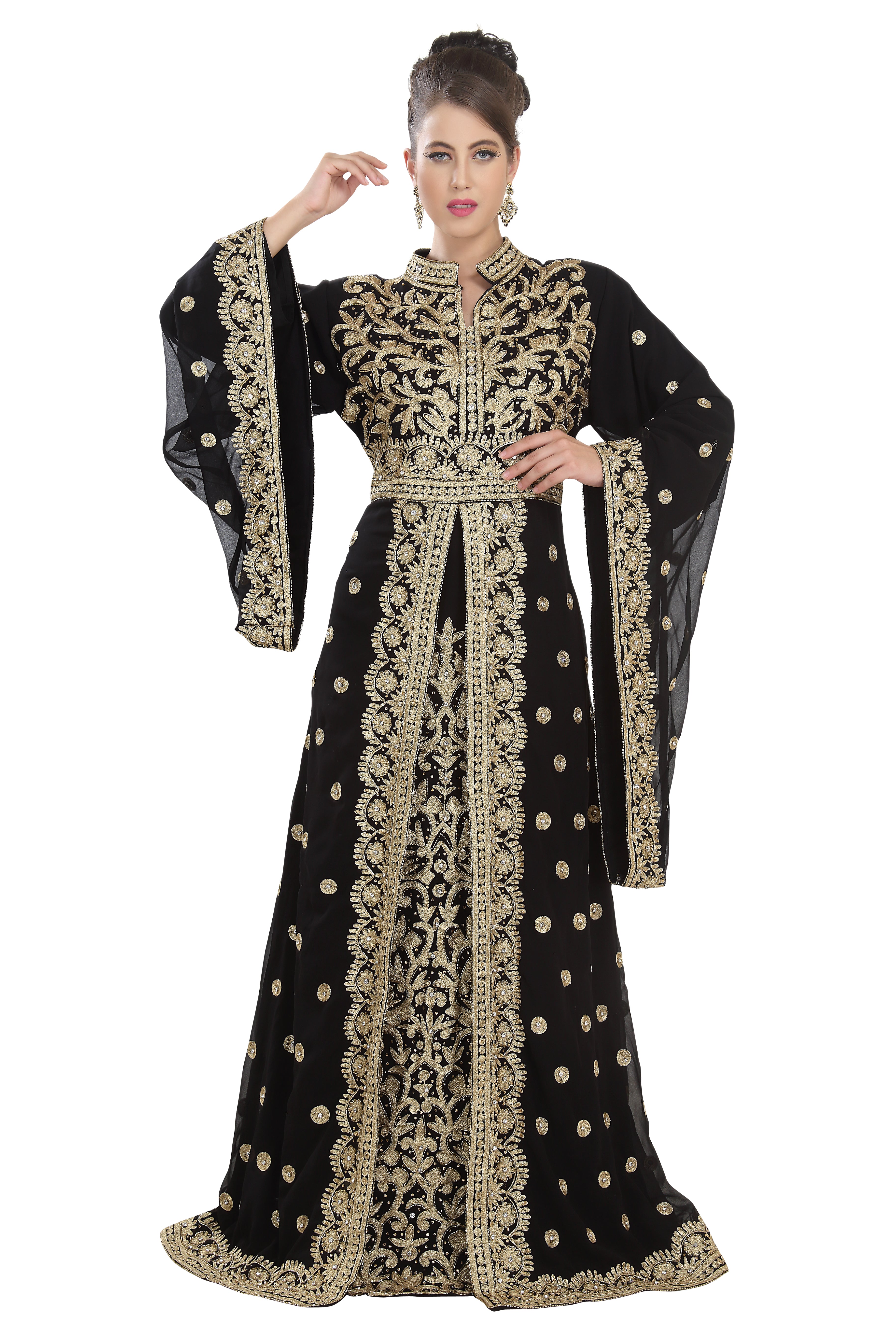 Arabian Djellaba Maxi Embroidered Dress – Maxim Creation
