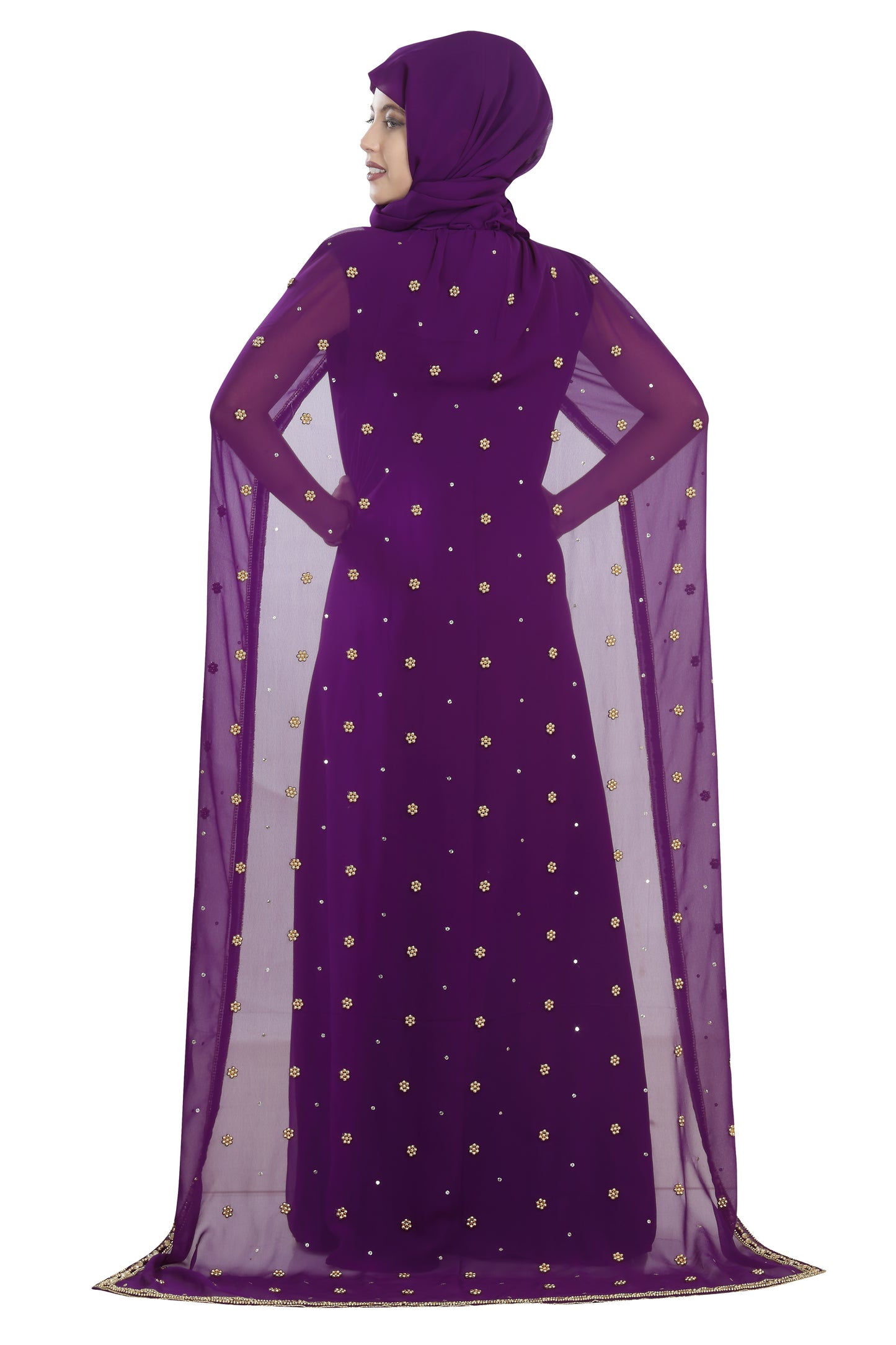 Load image into Gallery viewer, Sleeveless Maxi Kaftan with Long Cape - Maxim Creation
