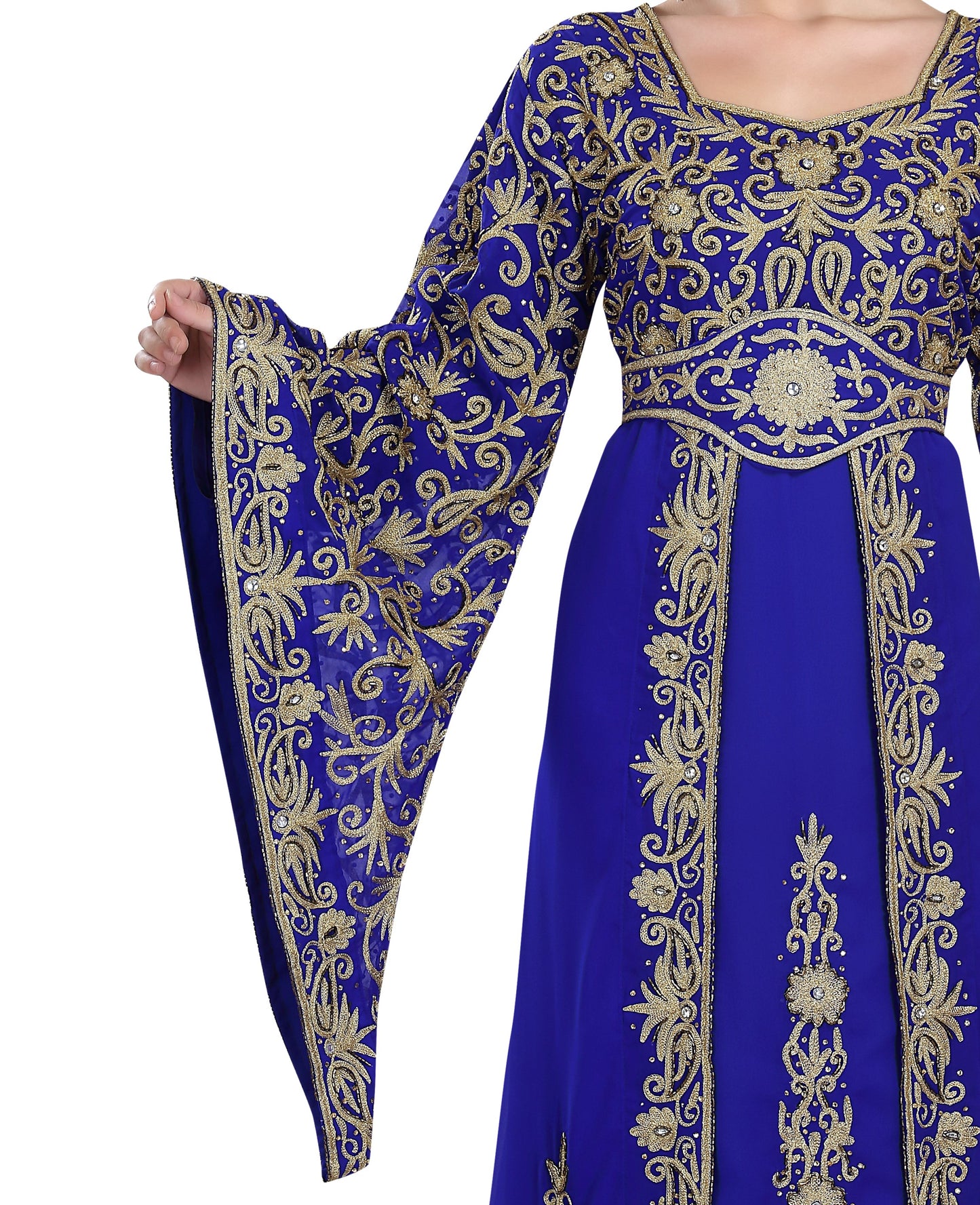 Load image into Gallery viewer, Embroidered Jellabiya Dubai Caftan Dress - Maxim Creation

