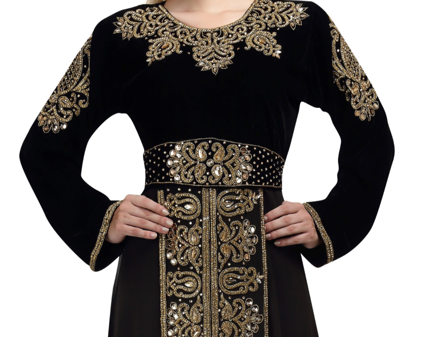 Designer Abaya Evening Party Dress 2XL / 56 Inches / No Scarf Designer Abaya Evening Party Dress 2XL / 56 Inches / No Scarf