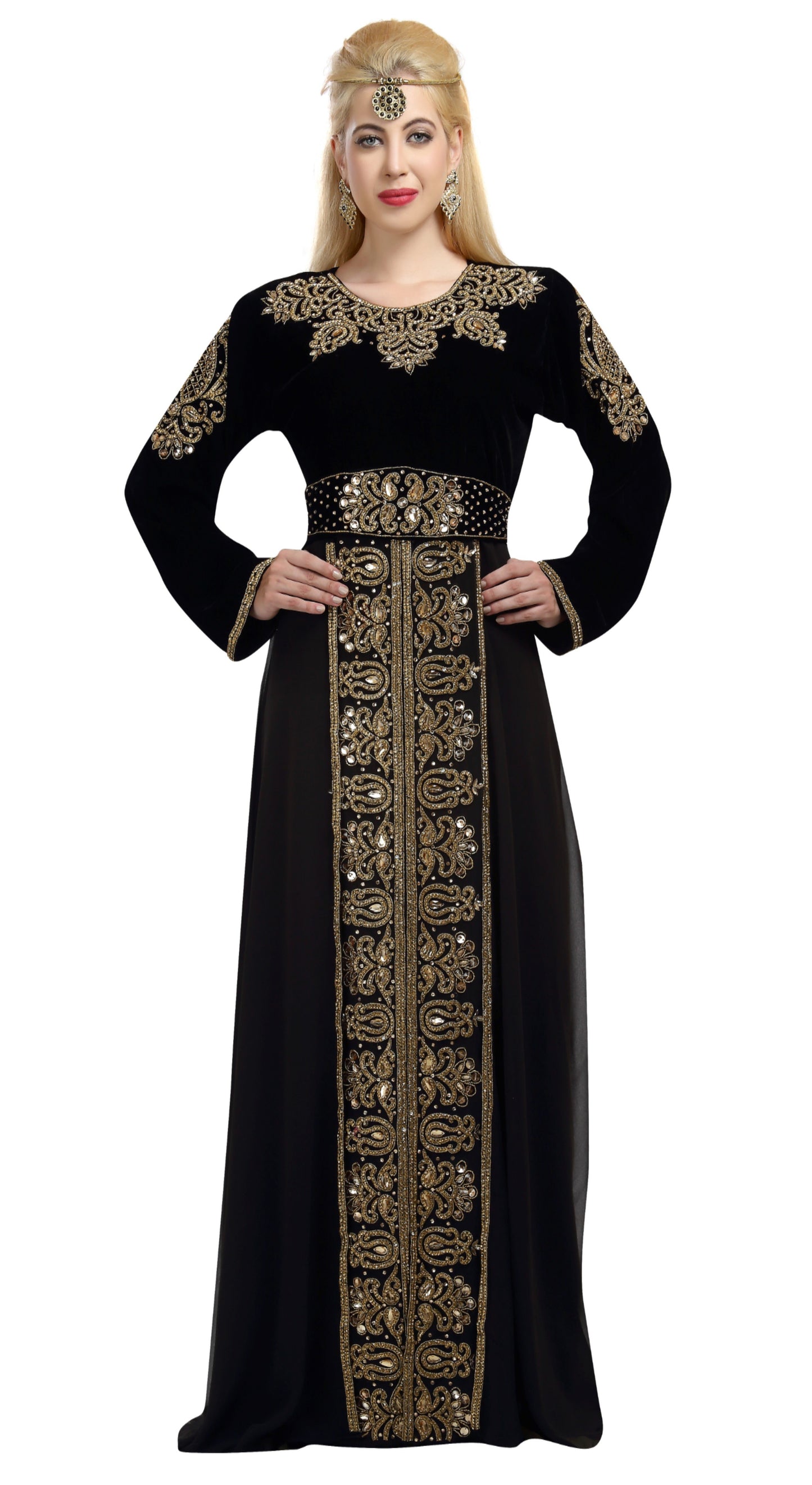 Designer Abaya Evening Party Dress 2XL / 56 Inches / No Scarf Designer Abaya Evening Party Dress 2XL / 56 Inches / No Scarf