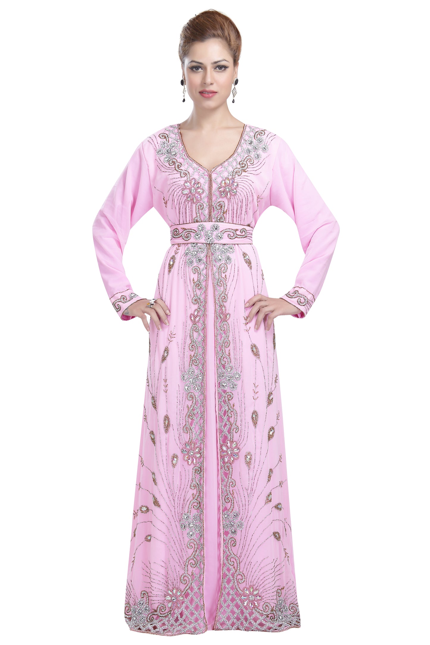 Load image into Gallery viewer, Arabian Caftan With Crystal Embroidery - Maxim Creation
