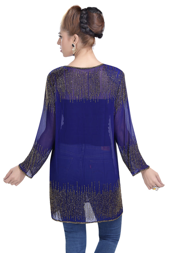 Charger l&amp;#39;image dans la galerie, Hand Embroidered Jacket Party Dress - Maxim Creation
