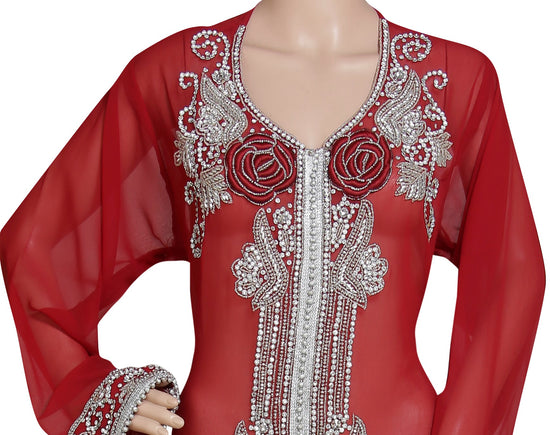 Load image into Gallery viewer, Embroidered Jacket With Crystal Beads - Maxim Creation
