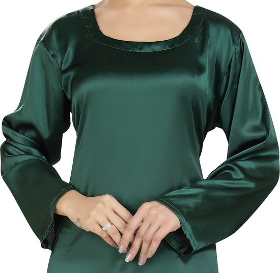 Satin Fabric Plain Inner Maxi Home Gown Night Dress Free Size - Maxim Creation