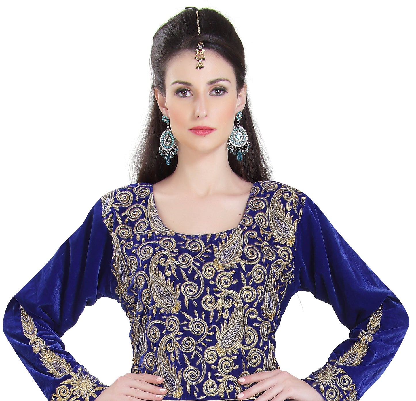 Hand Made Caftan in Velvet Cocktail Party Dress - Maxim Creation