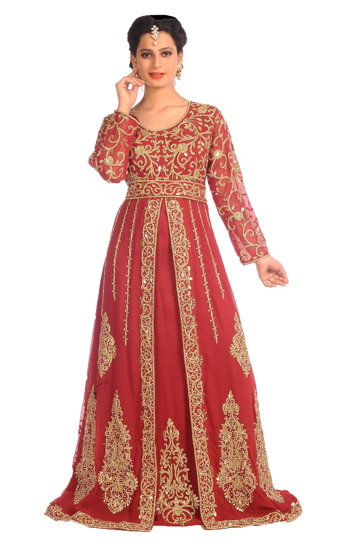 Pink Traditional Antique String Long Gown For Girls !!!