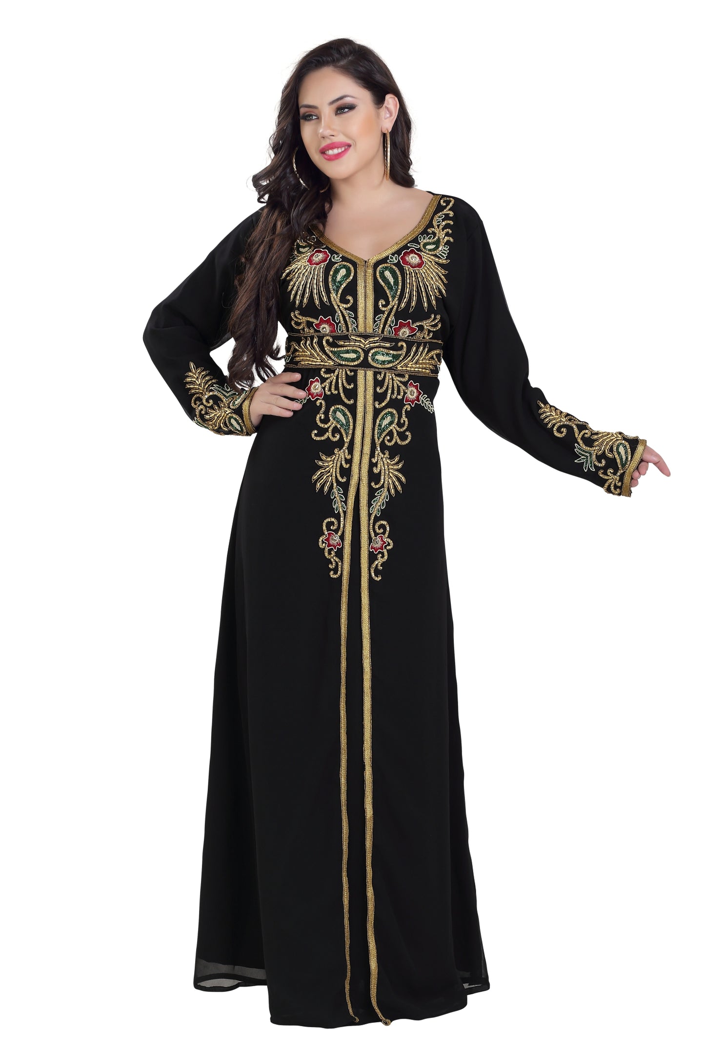 Load image into Gallery viewer, Arabian Abaya Designer Kaftan Dress - Maxim Creation
