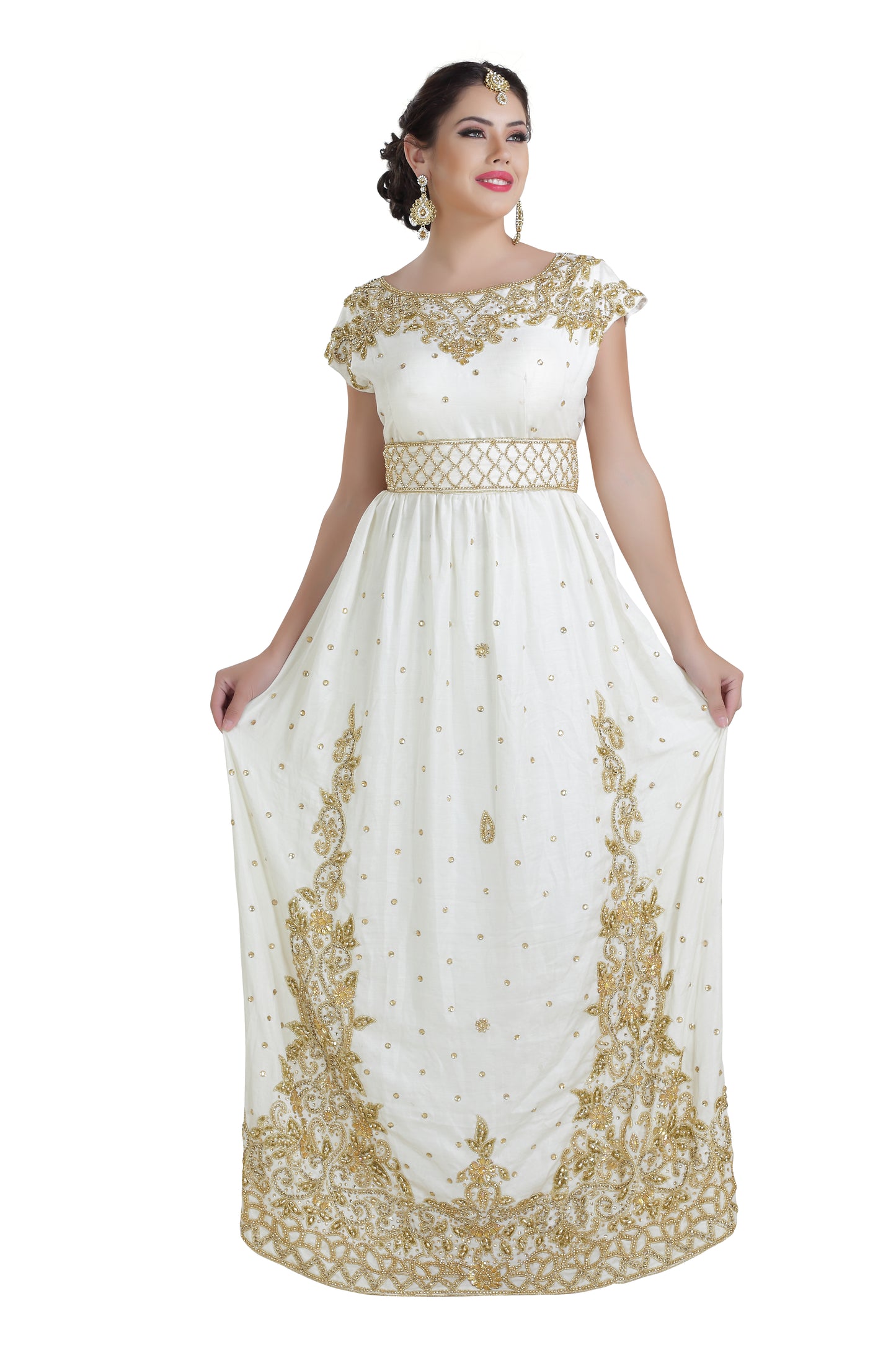 Moroccan Caftan Modest Abaya Dress XL / 60 Inches / No Scarf Moroccan Caftan Modest Abaya Dress XL / 60 Inches / No Scarf