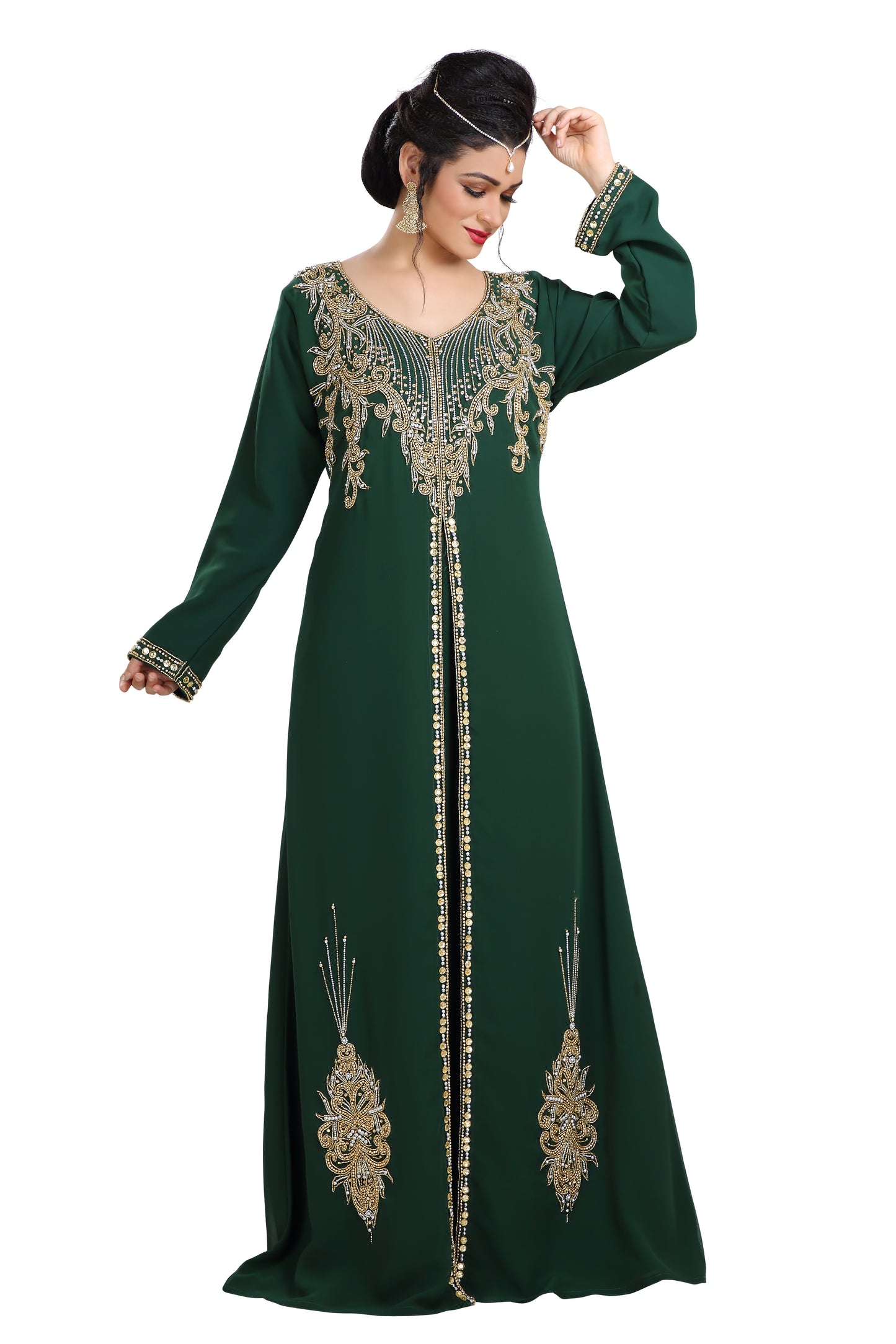 Load image into Gallery viewer, Designer Dubai Kaftan Party Gown - Maxim Creation
