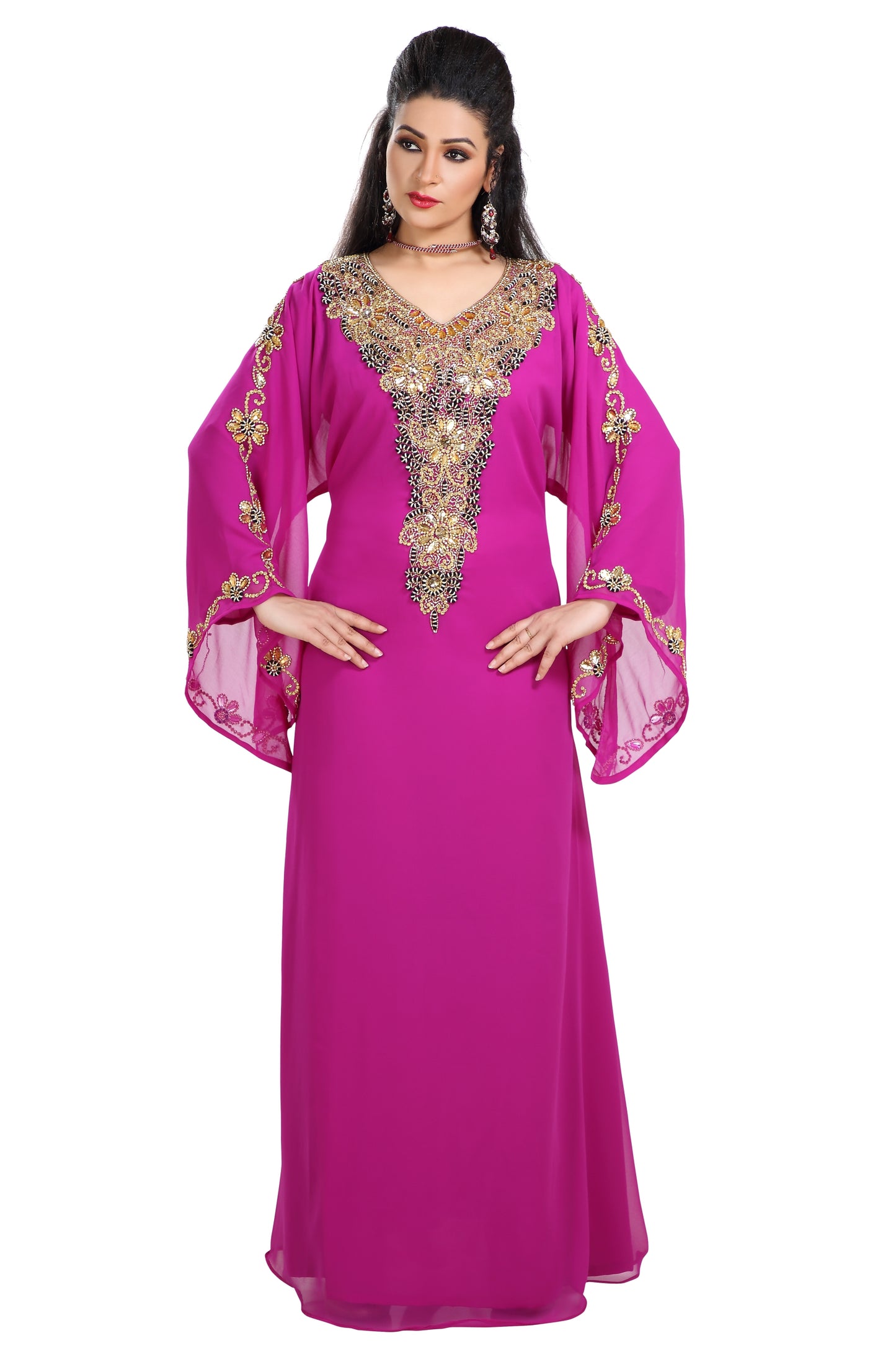 Load image into Gallery viewer, Designer Kaftan For Henna Party Dress - Maxim Creation
