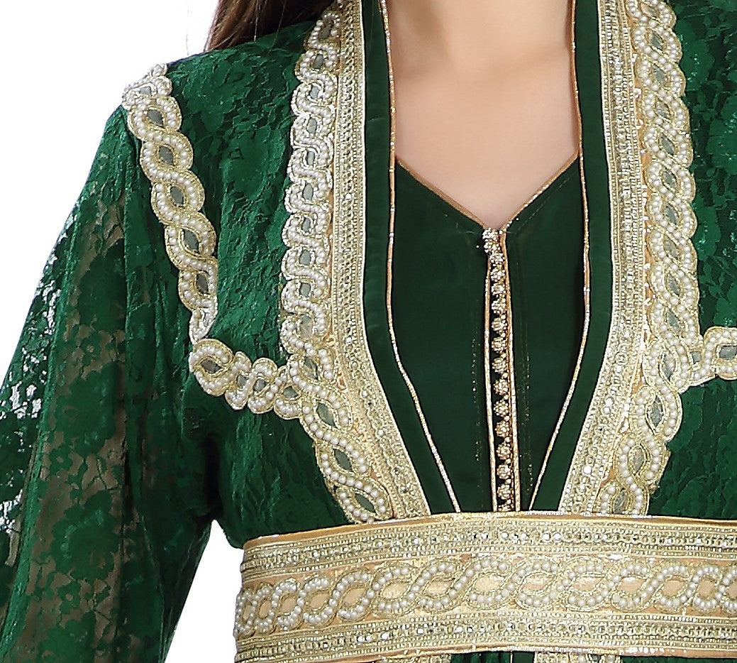 Load image into Gallery viewer, Arabian Caftan Bridal Embroidered Gown - Maxim Creation
