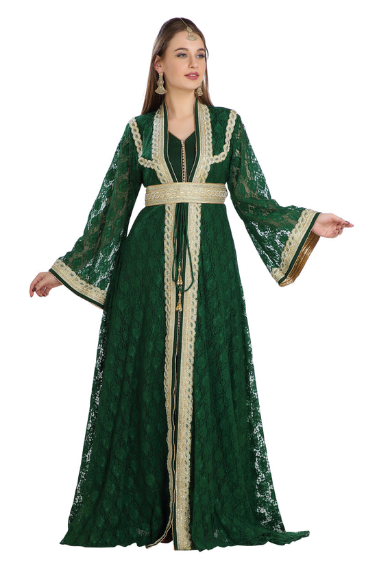 Arabian Caftan Bridal Embroidered Gown - Maxim Creation