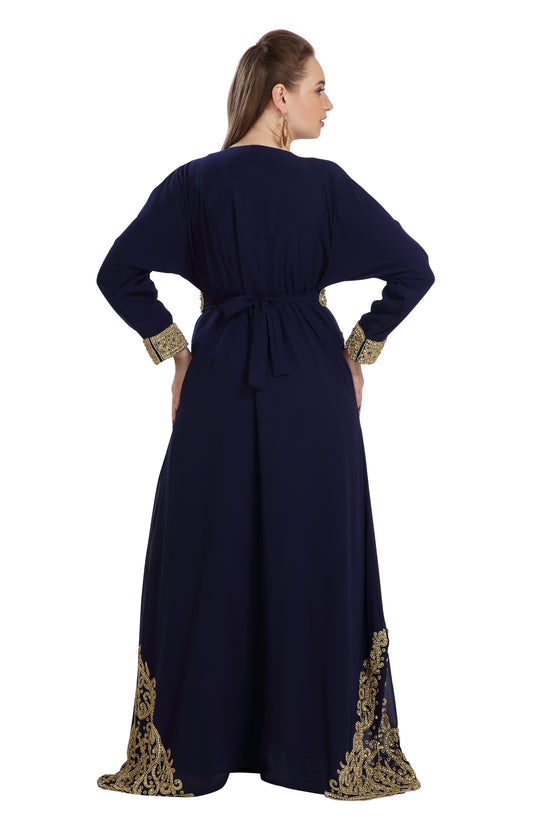 Load image into Gallery viewer, Jalabiya Gown Luxe Kaftan Dress - Maxim Creation
