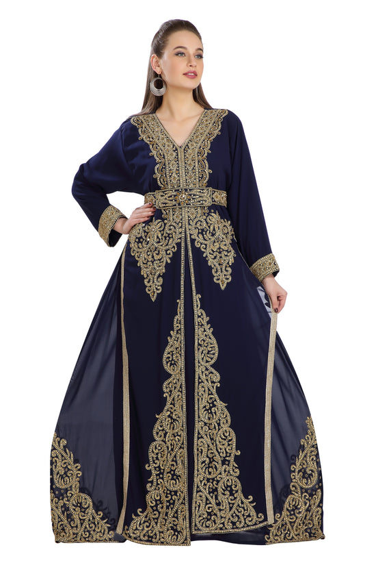 Load image into Gallery viewer, Jalabiya Gown Luxe Kaftan Dress - Maxim Creation
