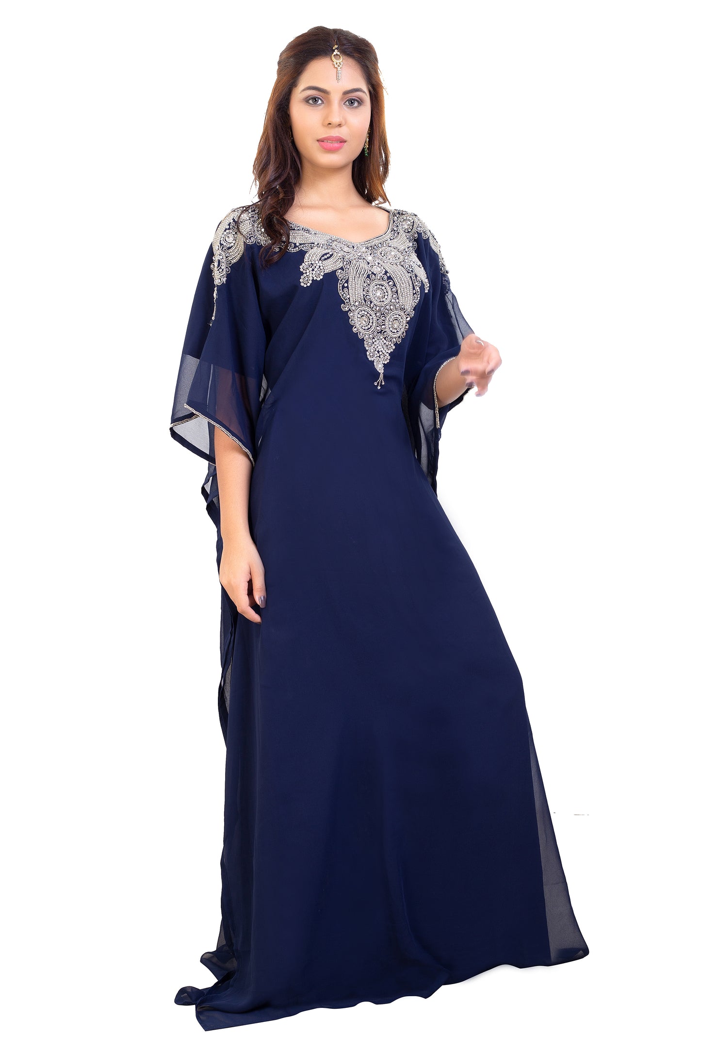 Poncho Dress Navy Blue Long Maxi Gown Maxim Creation Poncho Dress Navy Blue Long Maxi Gown Maxim Creation