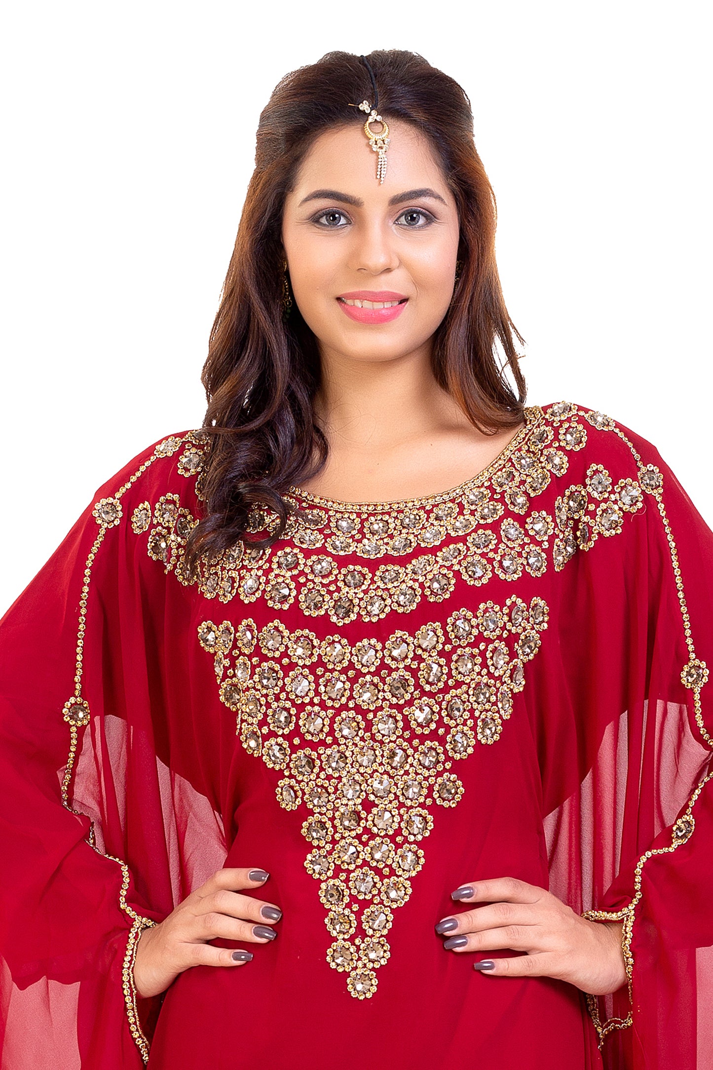 Load image into Gallery viewer, Designer Dubai Kaftan by Maxim Creation with Luxe Crystals - Maxim Creation
