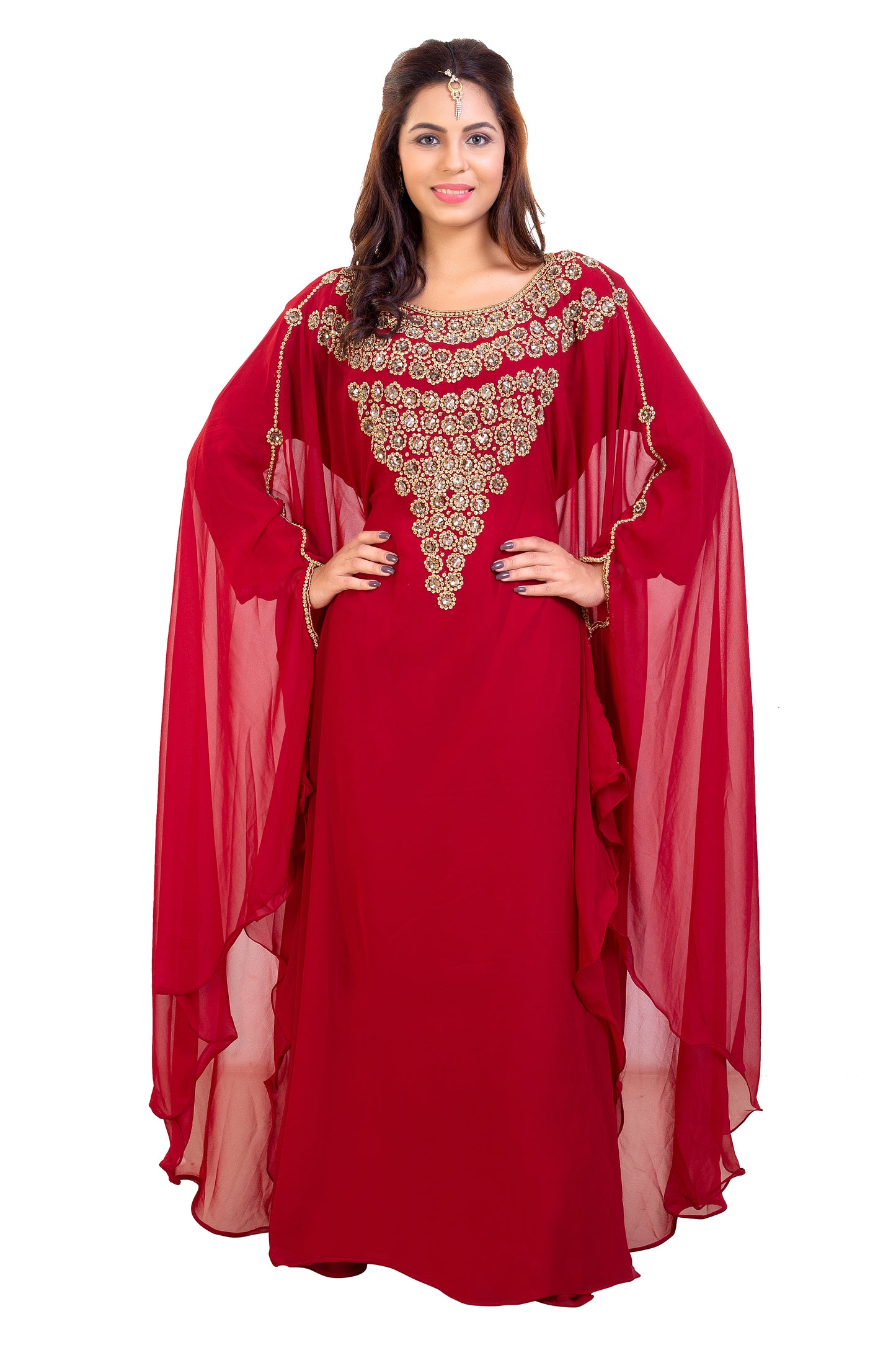 Load image into Gallery viewer, Designer Dubai Kaftan by Maxim Creation with Luxe Crystals - Maxim Creation
