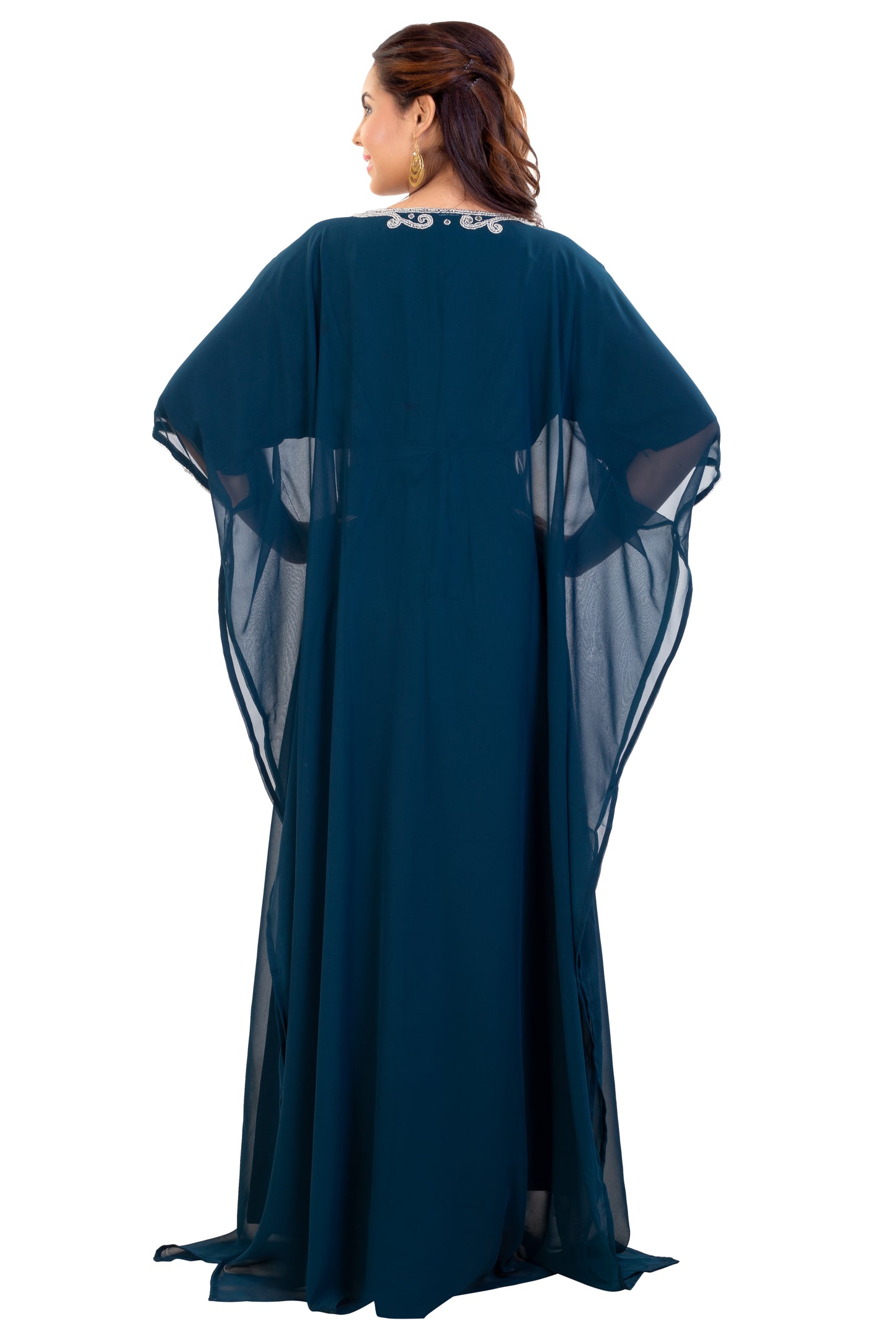 Farasha Dress With Crystal Embroidery - Maxim Creation