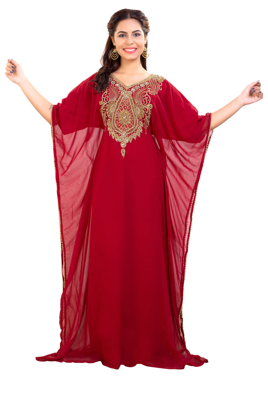 Charger l&amp;#39;image dans la galerie, Dubai Kaftan With Intricately Embroidered Back Side of the Maxi - Maxim Creation
