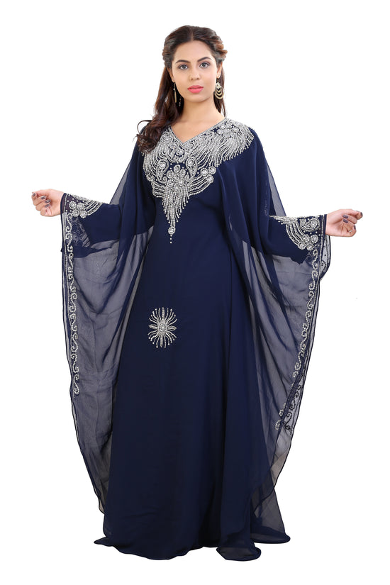 Load image into Gallery viewer, Tea Party Kaftan With Crystal Embroidery - Maxim Creation
