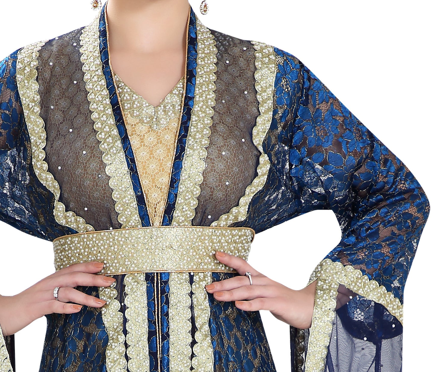 moroccan henna party dress Stylish Elegant Green Velvet Hurrem Henna Night Wedding Dress With Illusion Sleeves