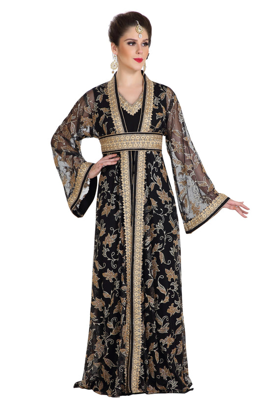 Load image into Gallery viewer, Traditional Kaftan Dress Arabian Thobe Wedding Gown - Maxim Creation
