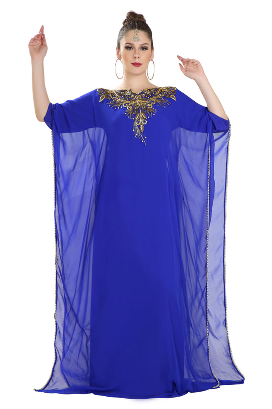 Jalabiya in Royal Blue Maxi Dress - Maxim Creation