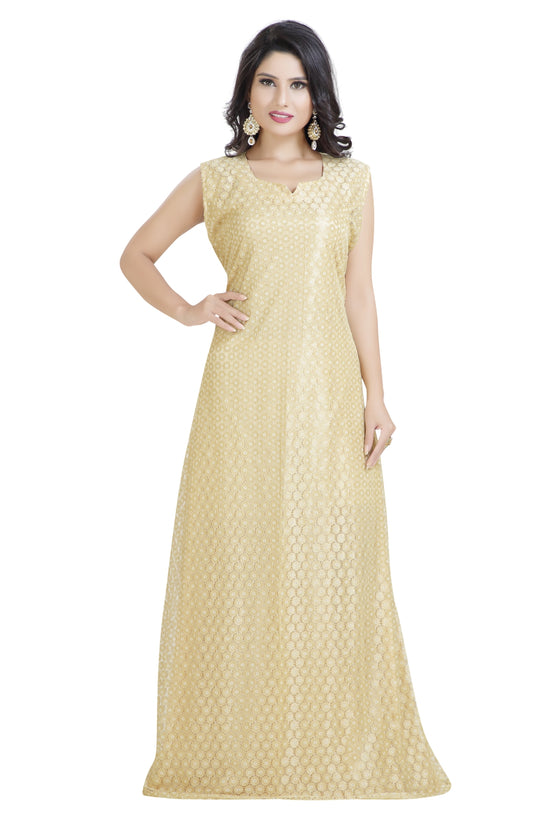 Plain Net And Satin Ladies Golden Ball Gowns at Rs 5000 in Jaipur | ID:  2850833428873