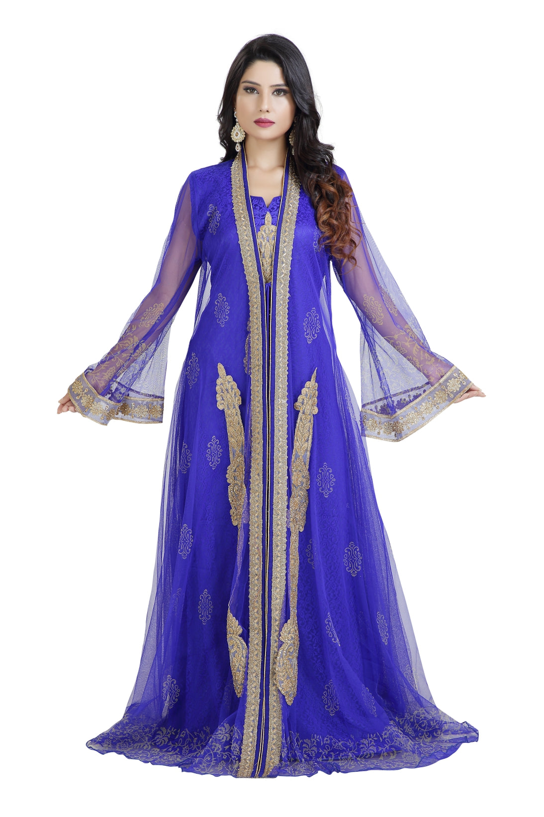 Designer Kaftan Dress Khaleeji Thobe XS / 60 Inches / Royal Blue Designer Kaftan Dress Khaleeji Thobe XS / 60 Inches / Royal Blue