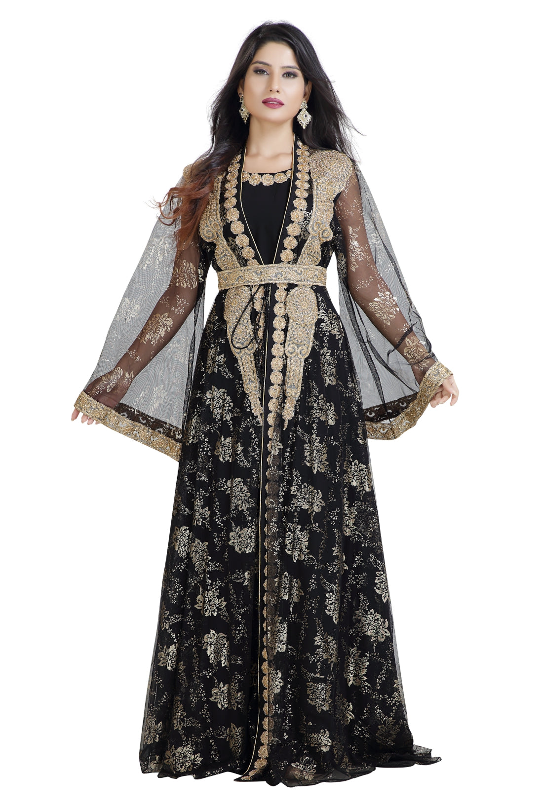 Arabian Gown Net Fabric Jasmine Bridesmaid Caftan - Maxim Creation