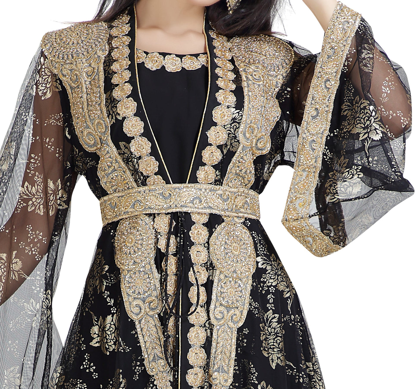 Arabian Gown Net Fabric Jasmine Bridesmaid Caftan - Maxim Creation