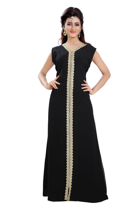 Maxi Dress In Black For Daily Use - Maxim Creation