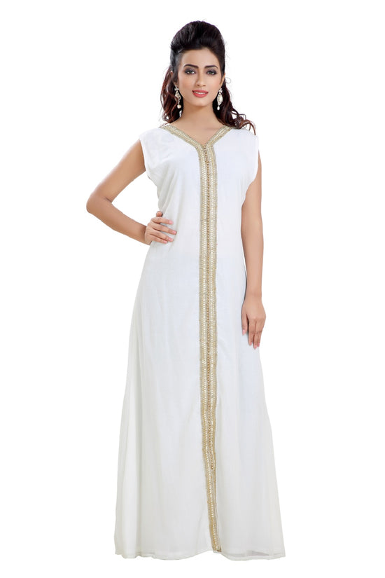 Load image into Gallery viewer, Inner Dress in Cream Full Length Slip Gown - Maxim Creation
