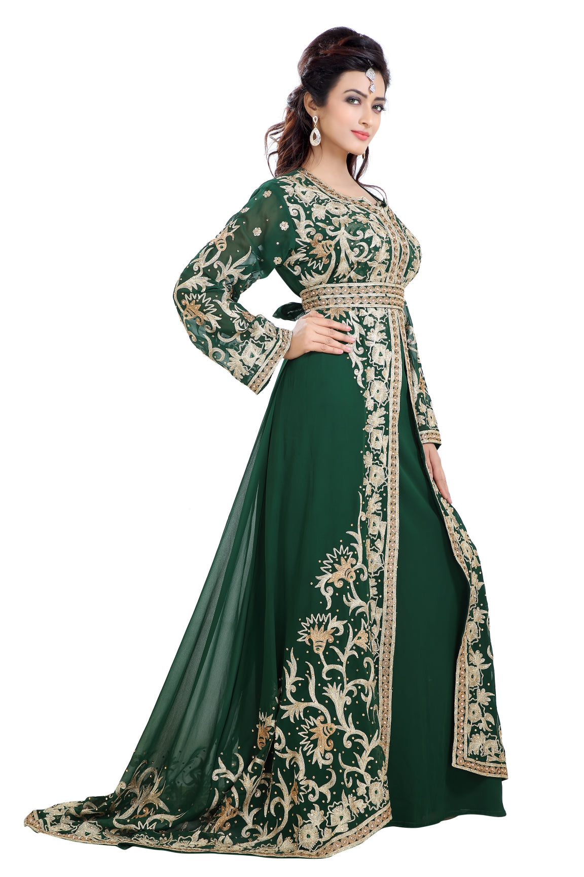 Moroccan Gown Aari Machine Embroidered Dress Maxim Creation Moroccan Gown Aari Machine Embroidered Dress Maxim Creation