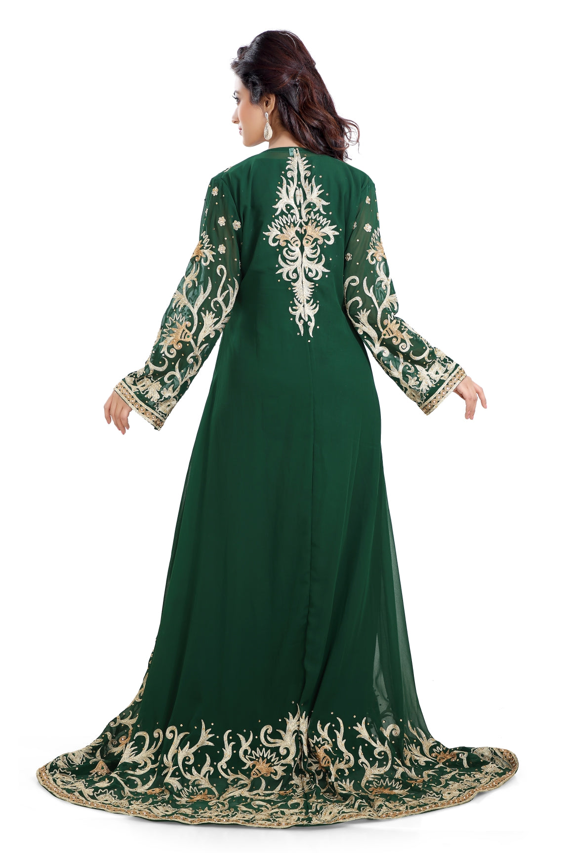 Moroccan Gown Aari Machine Embroidered Dress - Maxim Creation