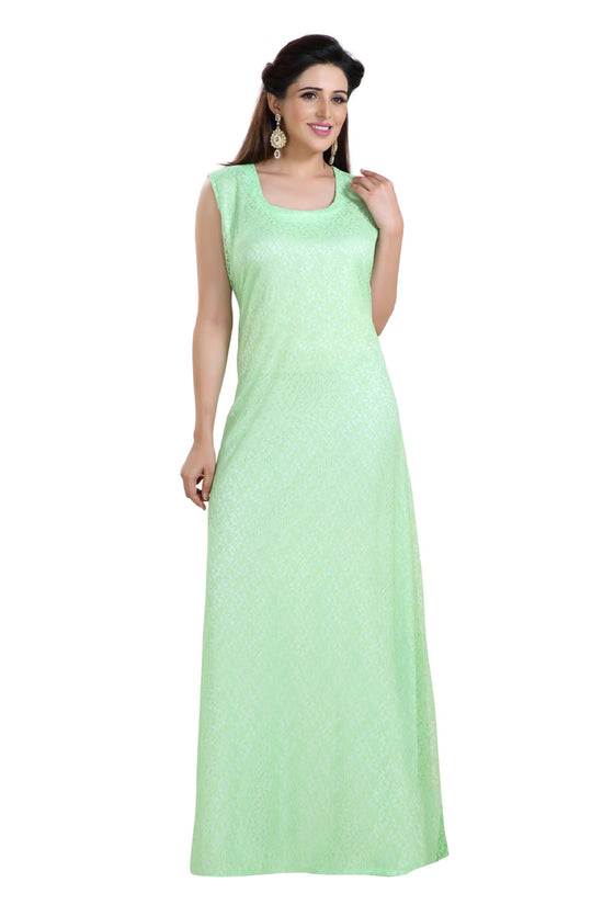 Maxi Dress in Fluorescent Green Nightwear - Maxim Creation