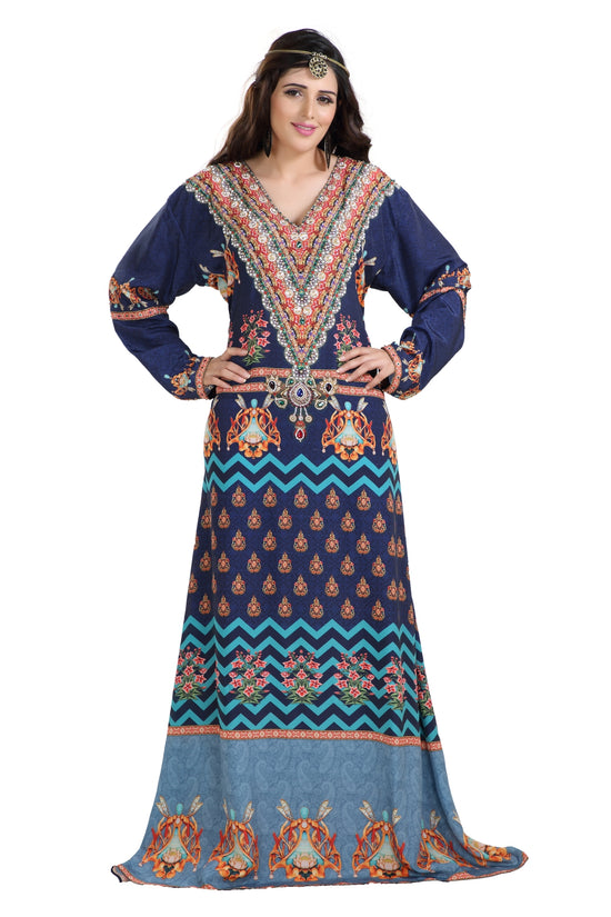 Buy Peach Digital Printed Crepe Festival Wear Gown from Ethnic Plus