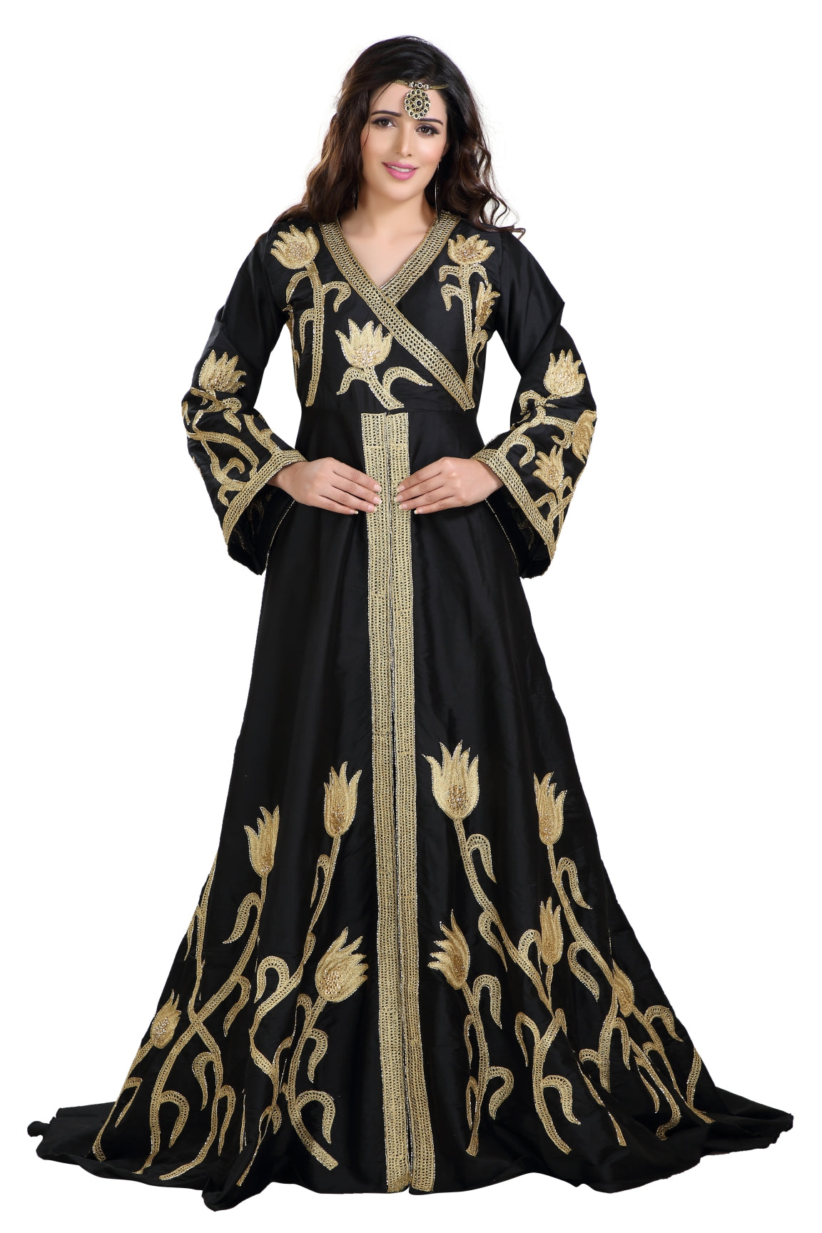 Persian Dress Jasmine Bridesmaid Niqah Kaftan 3XL / 60 Inches / Black Persian Dress Jasmine Bridesmaid Niqah Kaftan 3XL / 60 Inches / Black