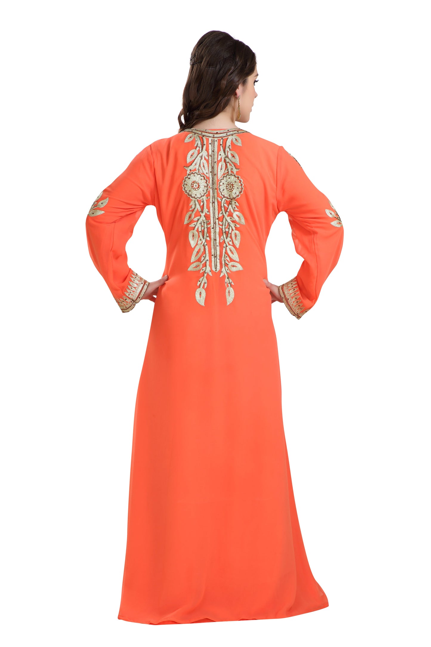 Evening Party Kaftan with Floral Ari Embroidery - Maxim Creation