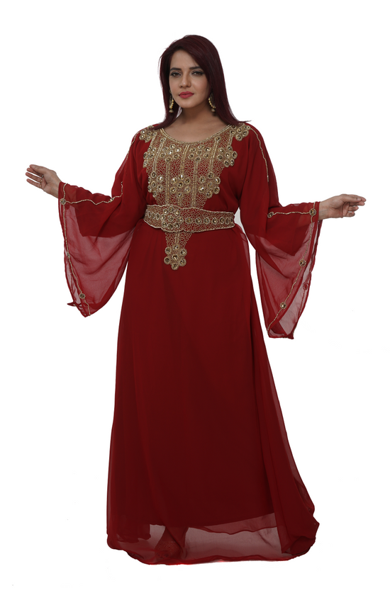 Load image into Gallery viewer, Traditional Caftan with Crystals - Maxim Creation
