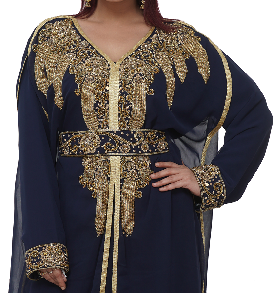 Persian Abaya Gown With Embroidered Belt - Maxim Creation