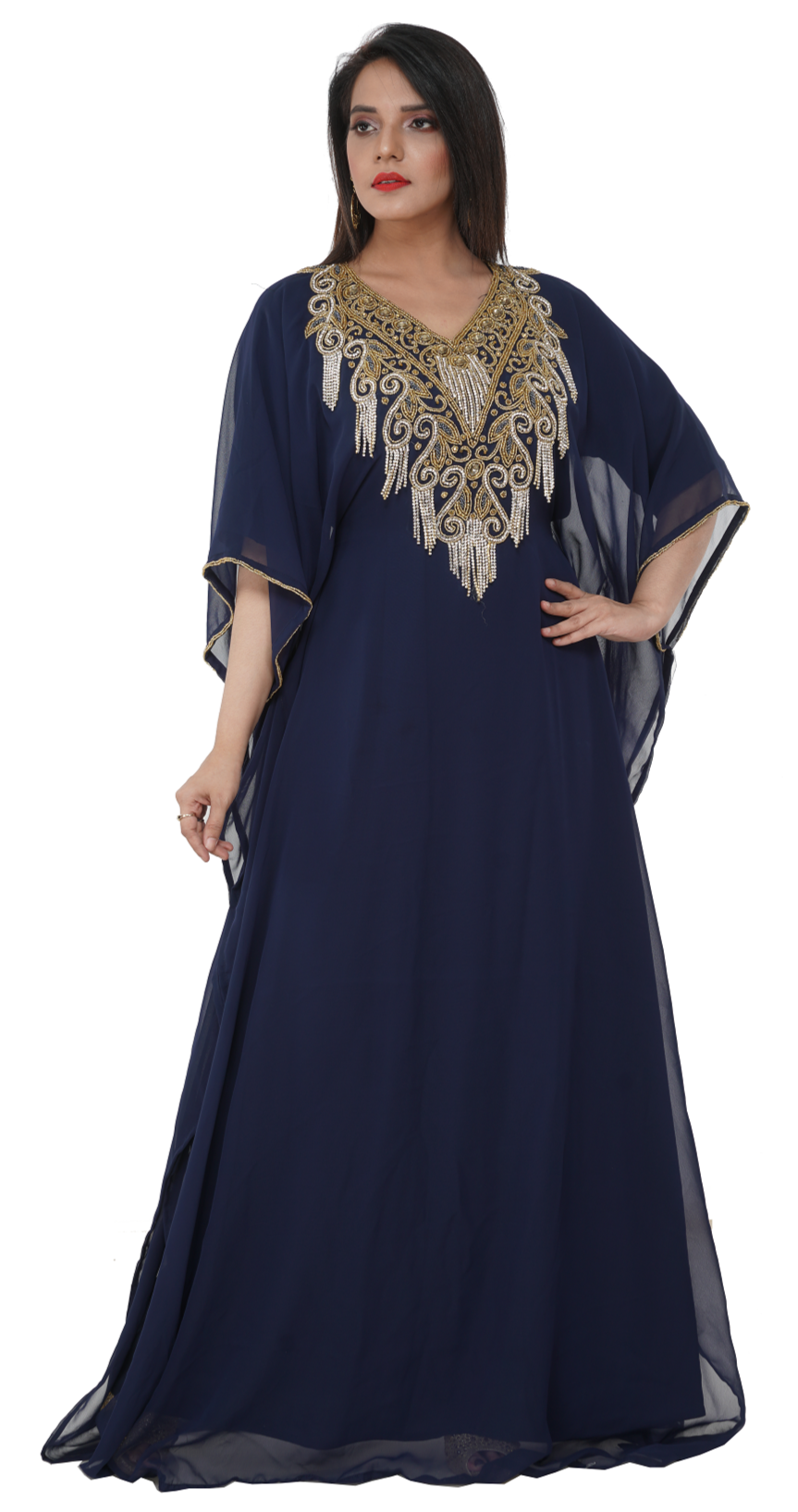 caftan plus size dress Maxi Dark Blue Beach Wear Evening Gown Lounge 1 BlondesInHeaven Chic beach cover Plus Size Kaftan Maxi Dress