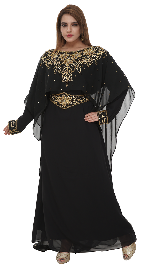 Load image into Gallery viewer, Kaftan Gown with Floral Embroidery Work - Maxim Creation
