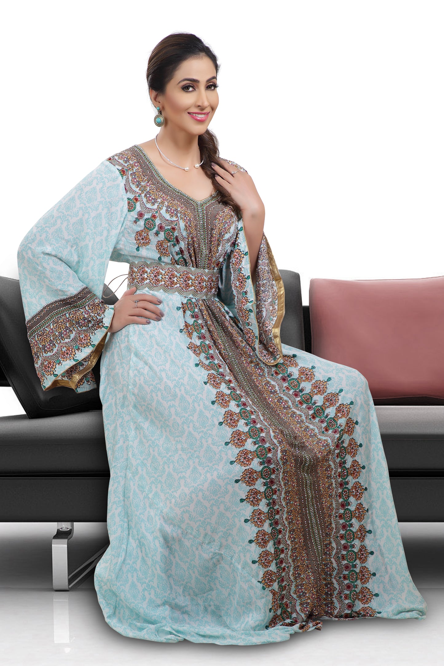 Charger l&amp;#39;image dans la galerie, Customized Digital Kaftan With Mix Embroidery - Maxim Creation
