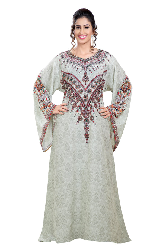 Load image into Gallery viewer, Persian Printed Maxi With Mix Embroidered Beads - Maxim Creation

